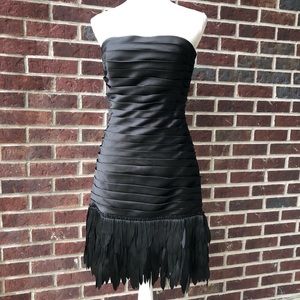 White House Black Market black fringe dress